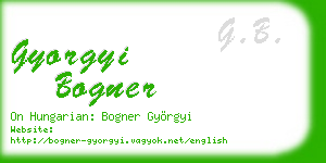gyorgyi bogner business card