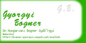 gyorgyi bogner business card